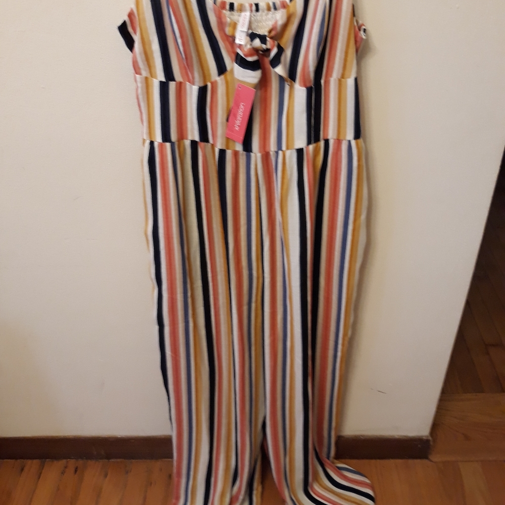 Xhiliration target jumpsuit striped NWT sherbet
